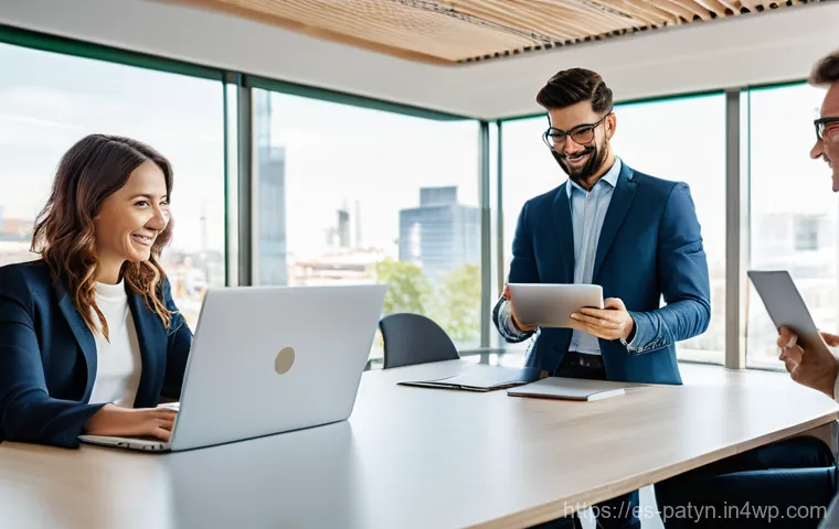 B Corp 인증과 기업의 성장 전략 - **Prompt:** "A vibrant, sunlit modern office interior in a major Spanish-speaking city like Madrid o...